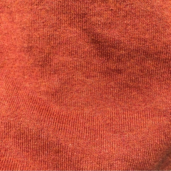 Gap Mens pullover v neck all cotton medium weight sweater terracotta color L - Picture 7 of 7